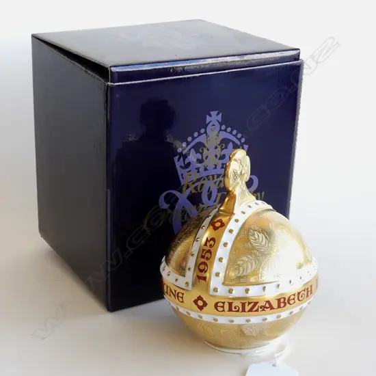 A Royal Crown Derby porcelain paperweight Queen Elizabeth Coronation Orb,  limited edition 194/950